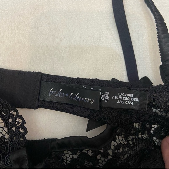 New! For Love & Lemons Black Creamsicle Lace Bodysuit nwot 1217 - Picture 4 of 7